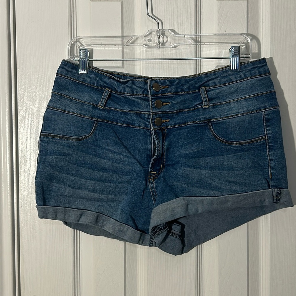 Medium Wash High Waisted Shorts